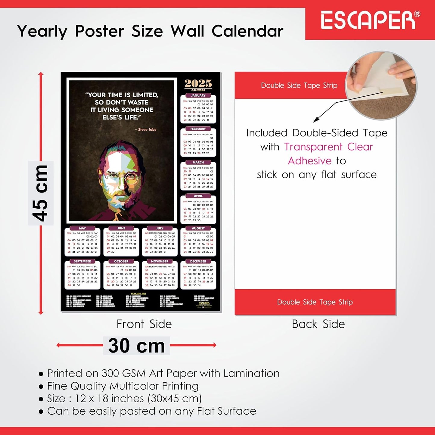 Motivational Wall Calendar 2025