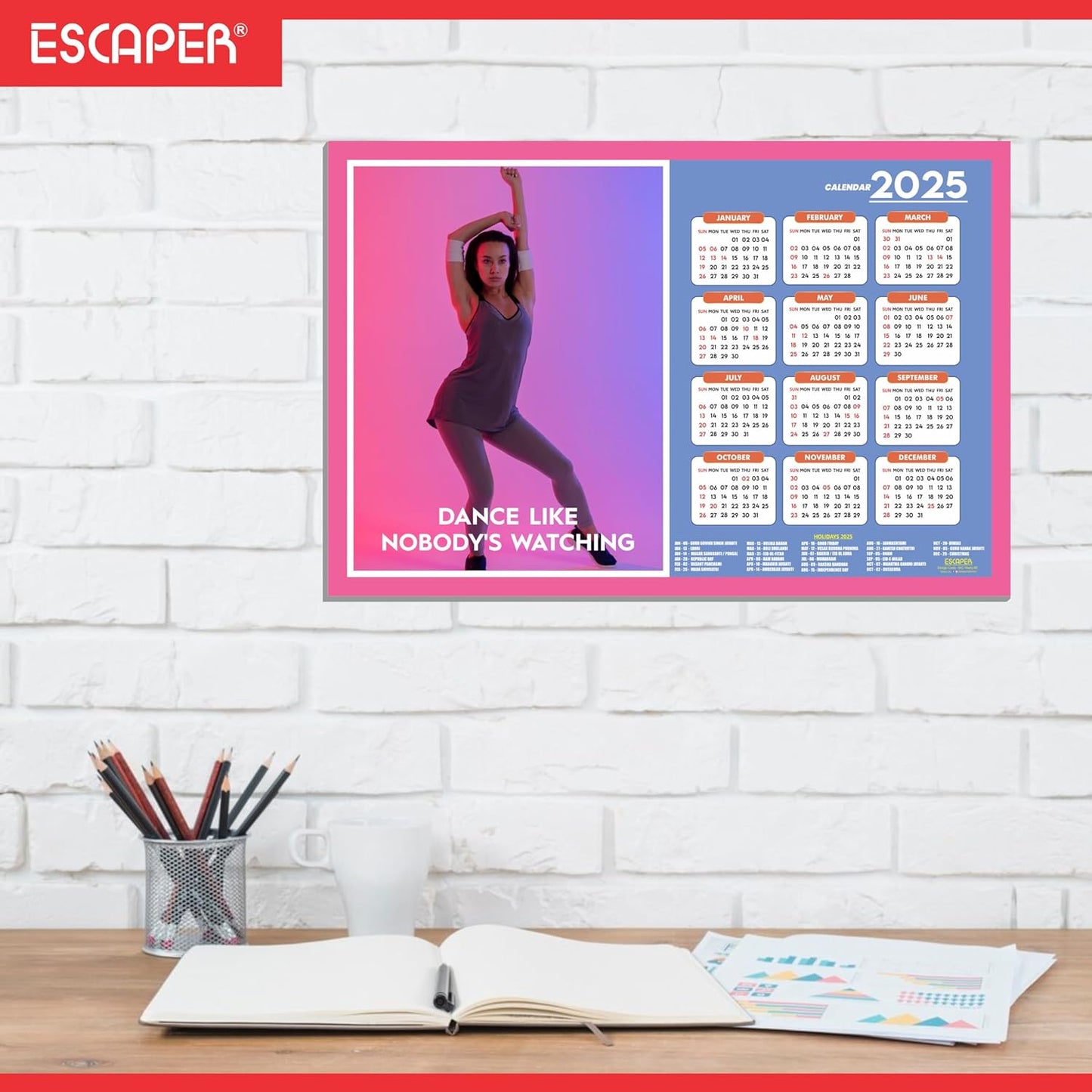 Zumba Wall Calendar 2025 (Pack of 6 Units)