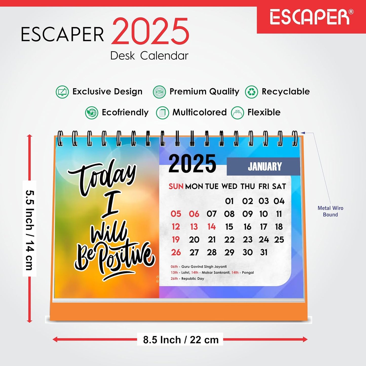 Positivity Desk Calendar 2025