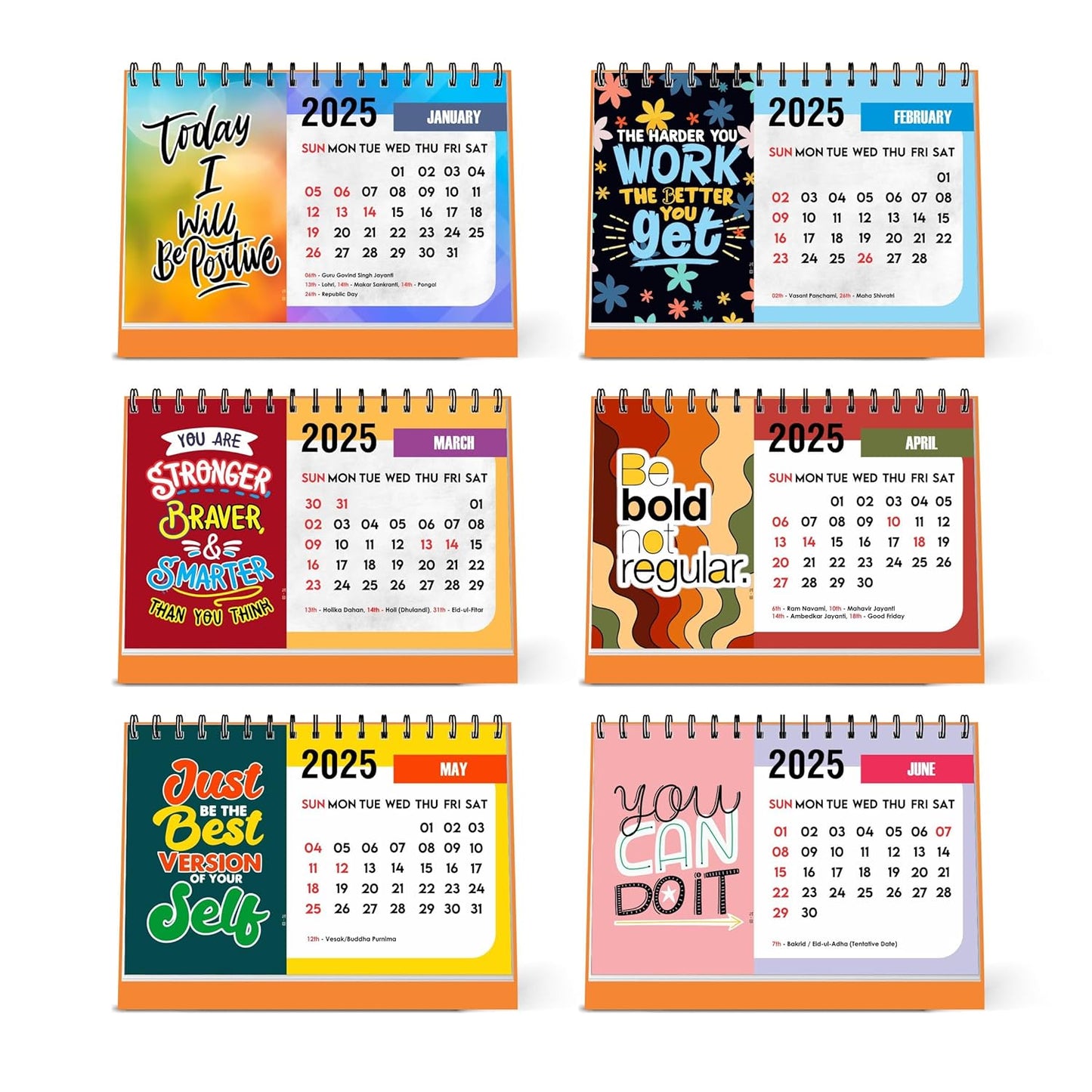 Positivity Desk Calendar 2025