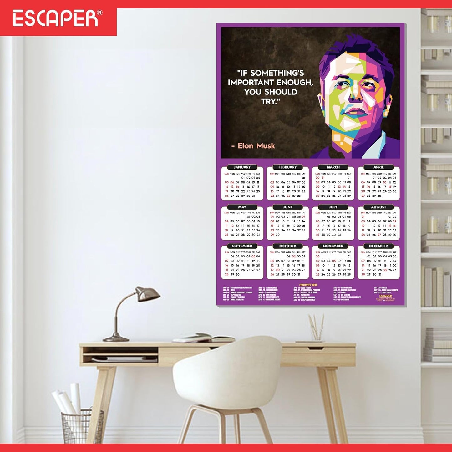 Motivational Wall Calendar 2025