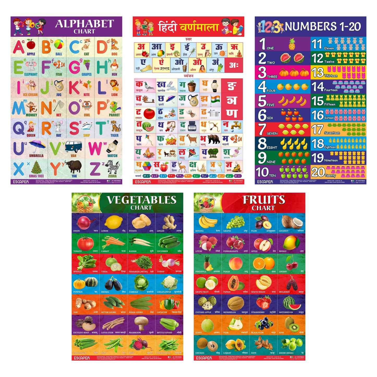 Educational Charts for Kids (10 Charts)