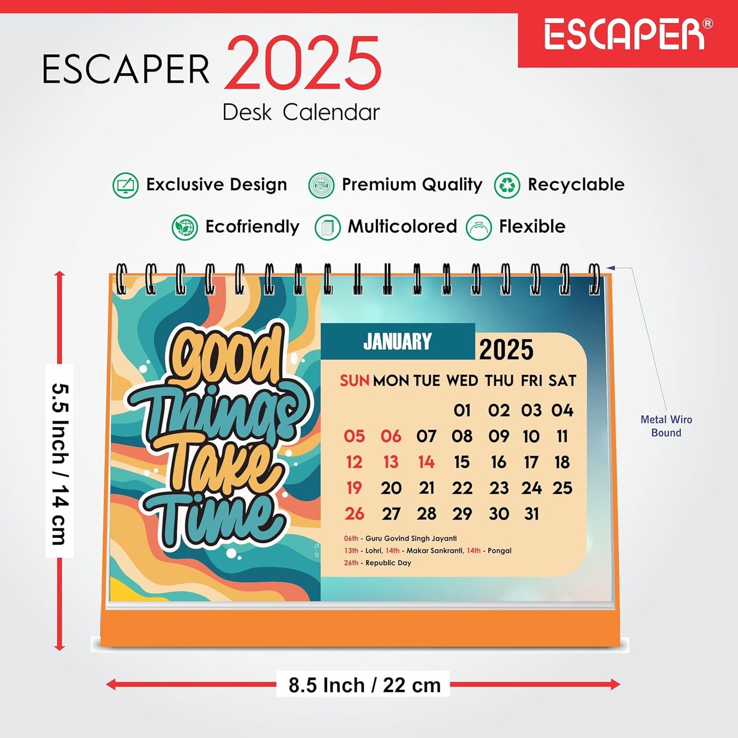 Good Things Take Time Desk Calendar 2025