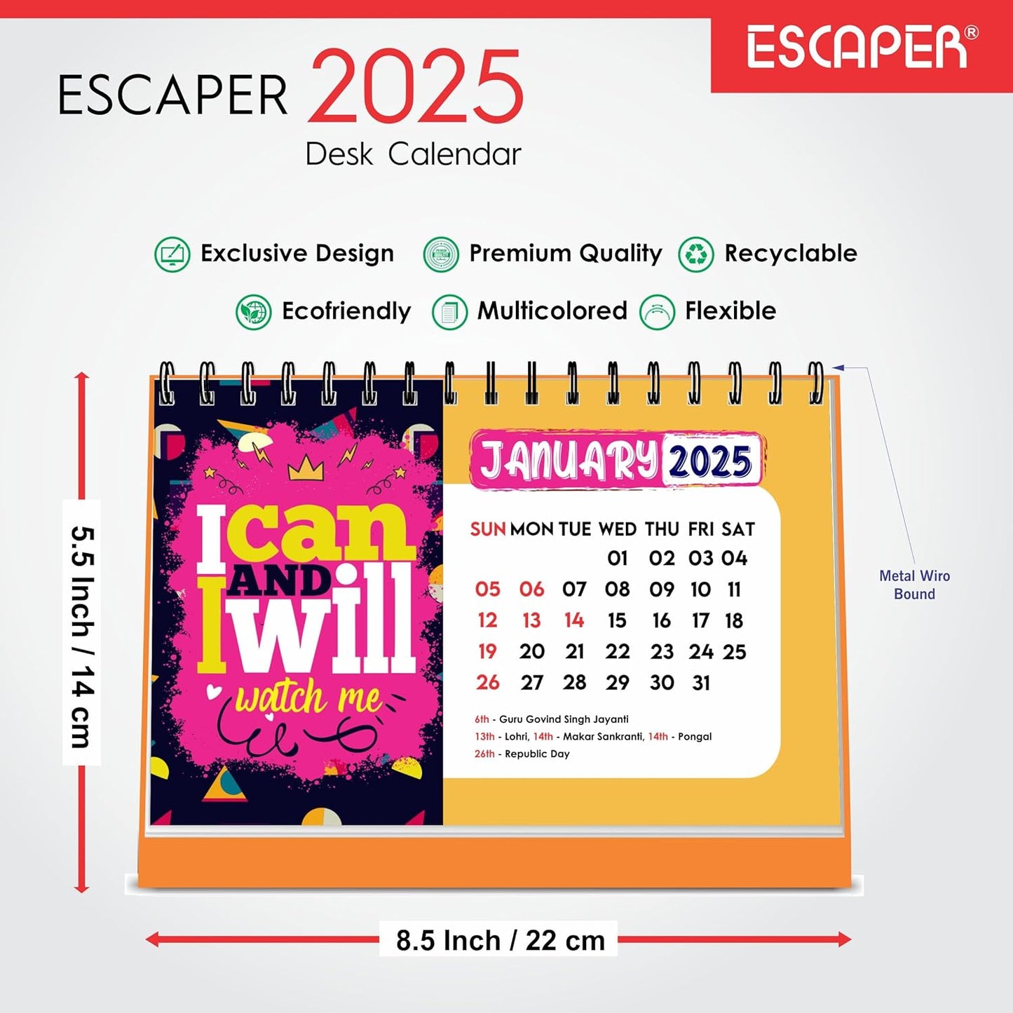 ESCAPER Motivational Desk Calendar 2025