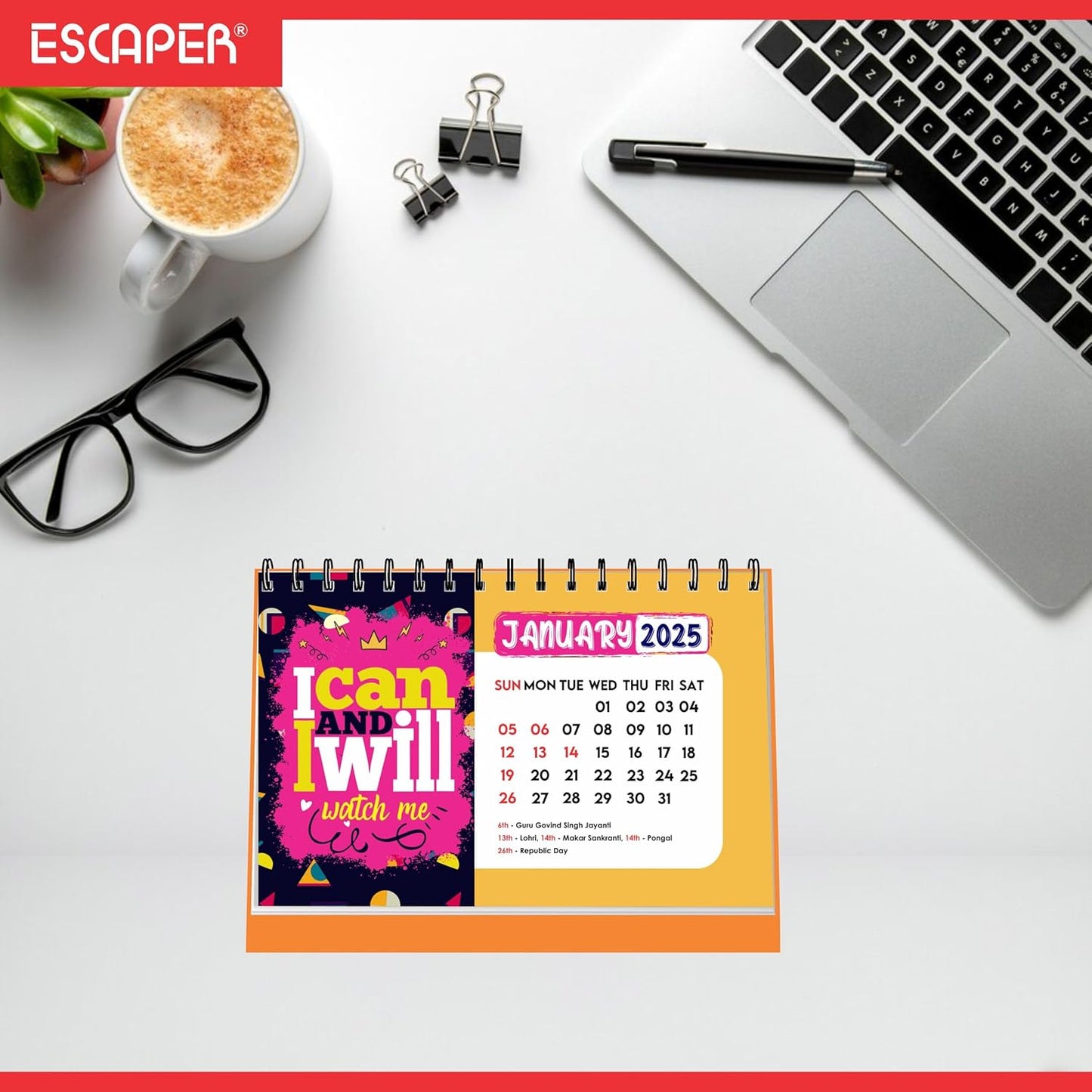 ESCAPER Motivational Desk Calendar 2025