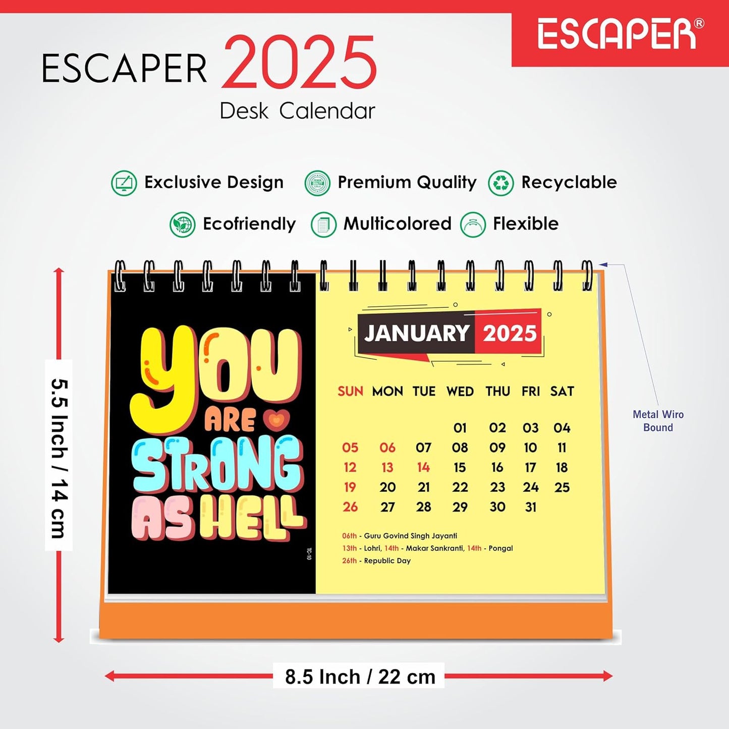 ESCAPER Motivational Desk Calendar 2025