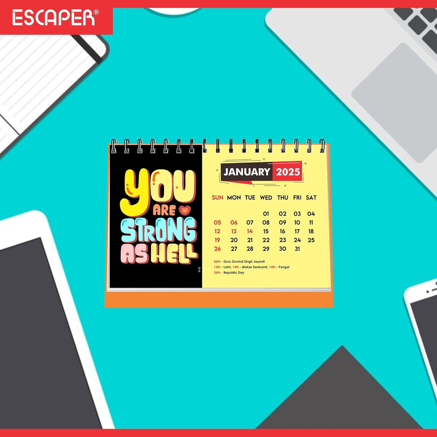 ESCAPER Motivational Desk Calendar 2025