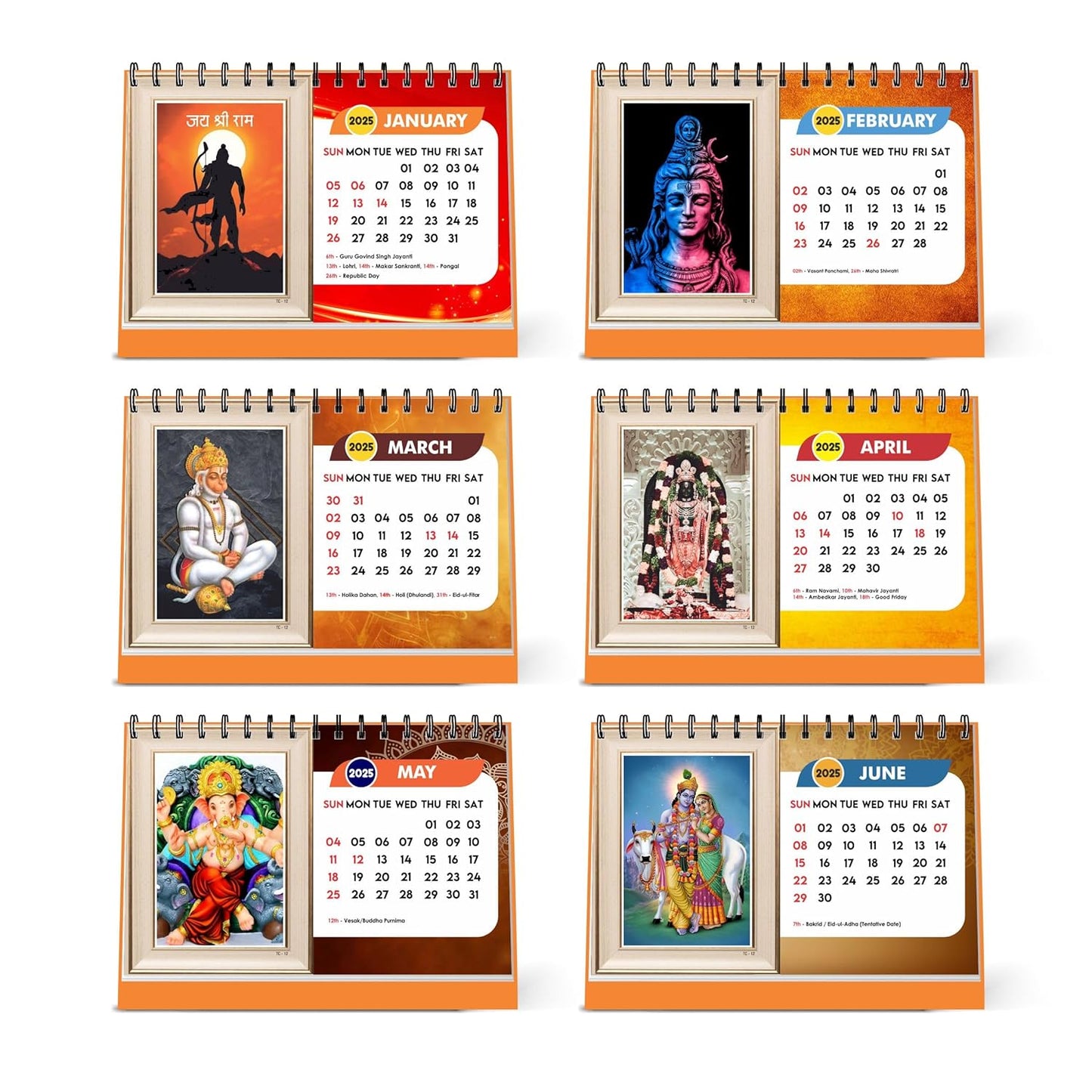 ESCAPER All Hindu God Desk Calendar 2025