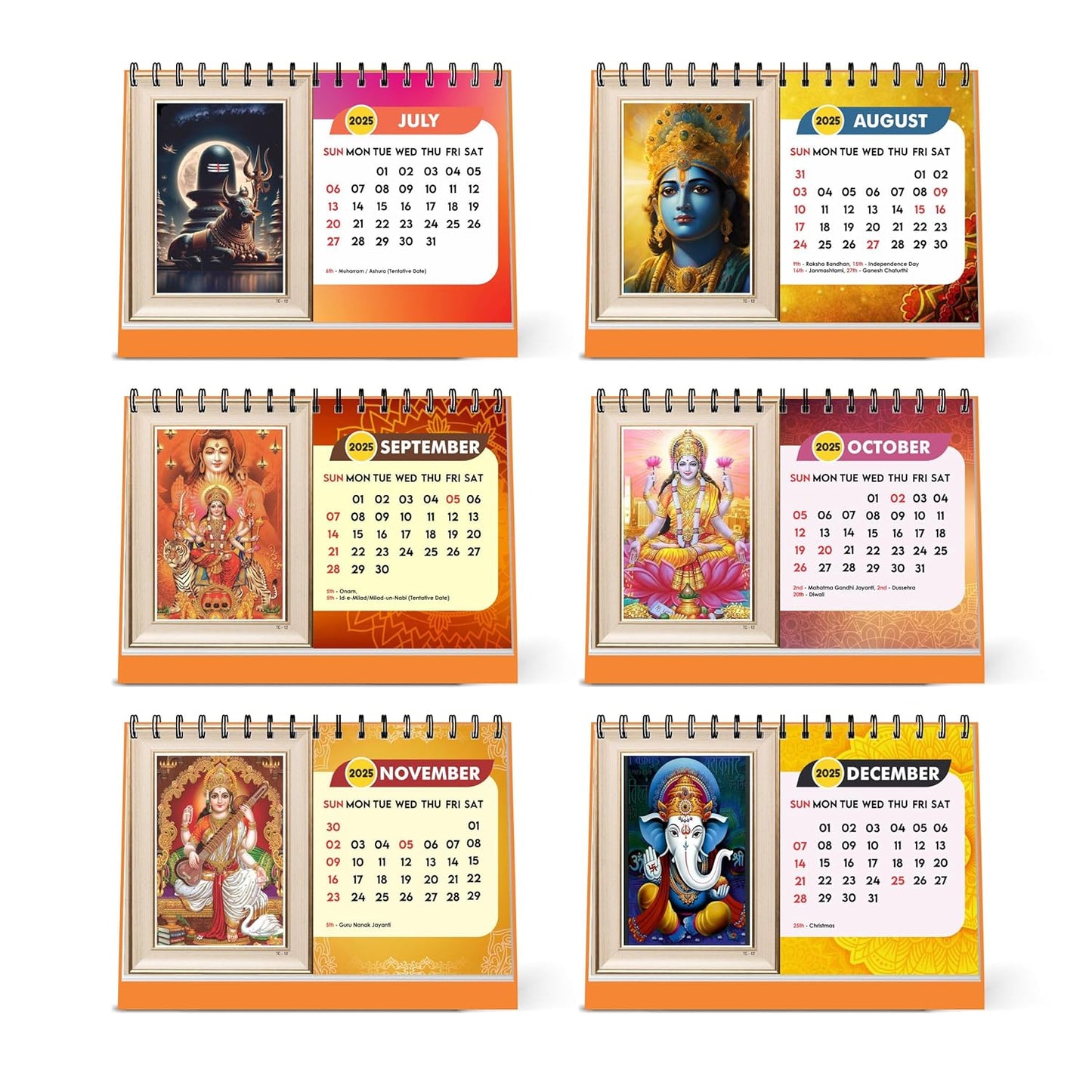 ESCAPER All Hindu God Desk Calendar 2025