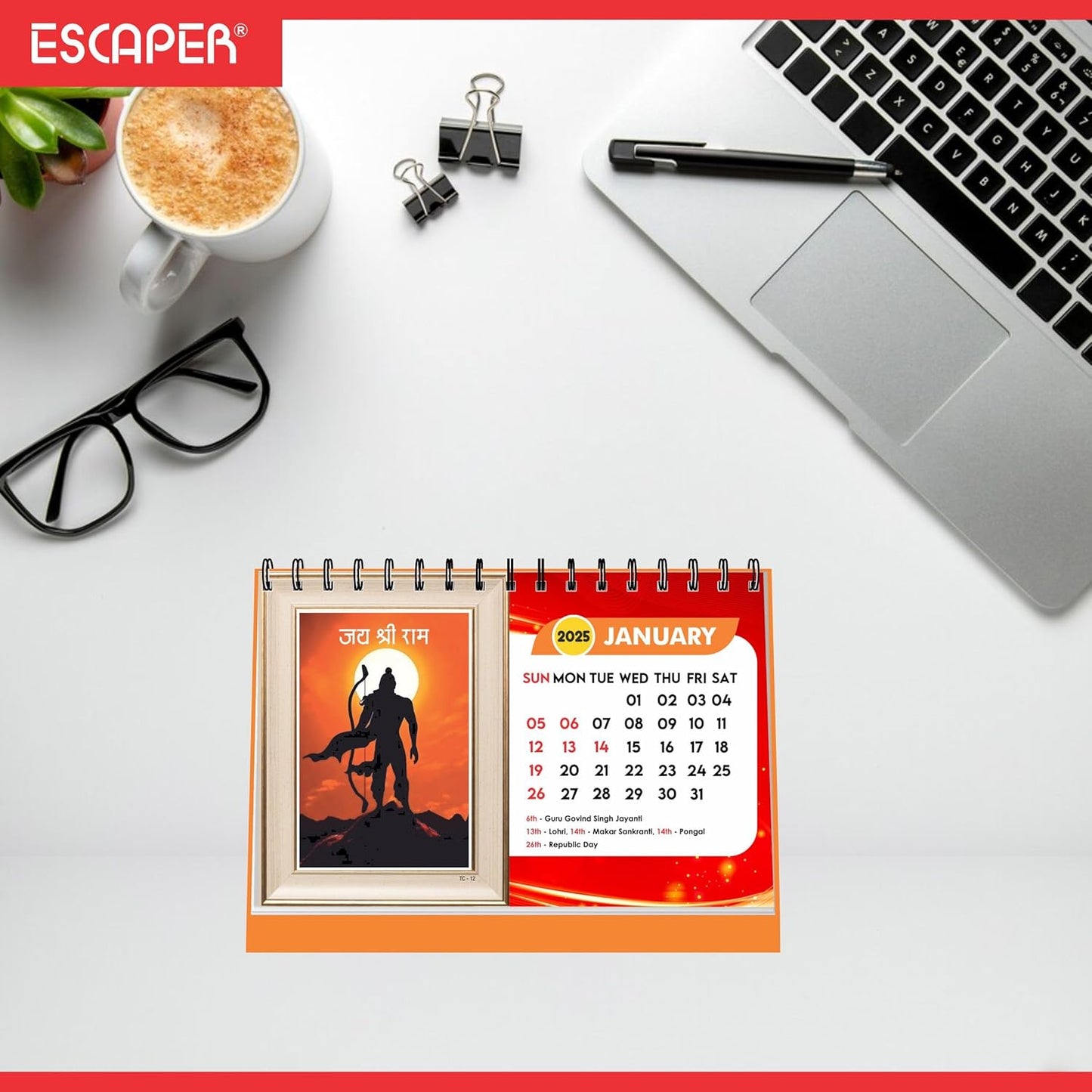 ESCAPER All Hindu God Desk Calendar 2025