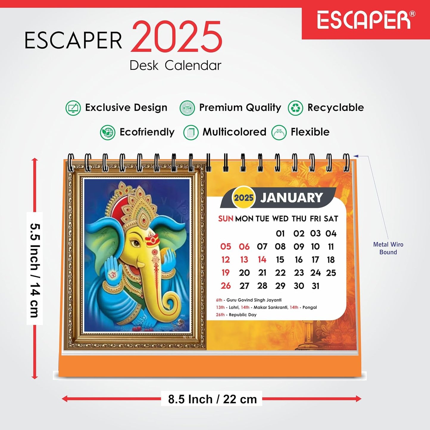 ESCAPER Lord Ganesha Calendar 2025