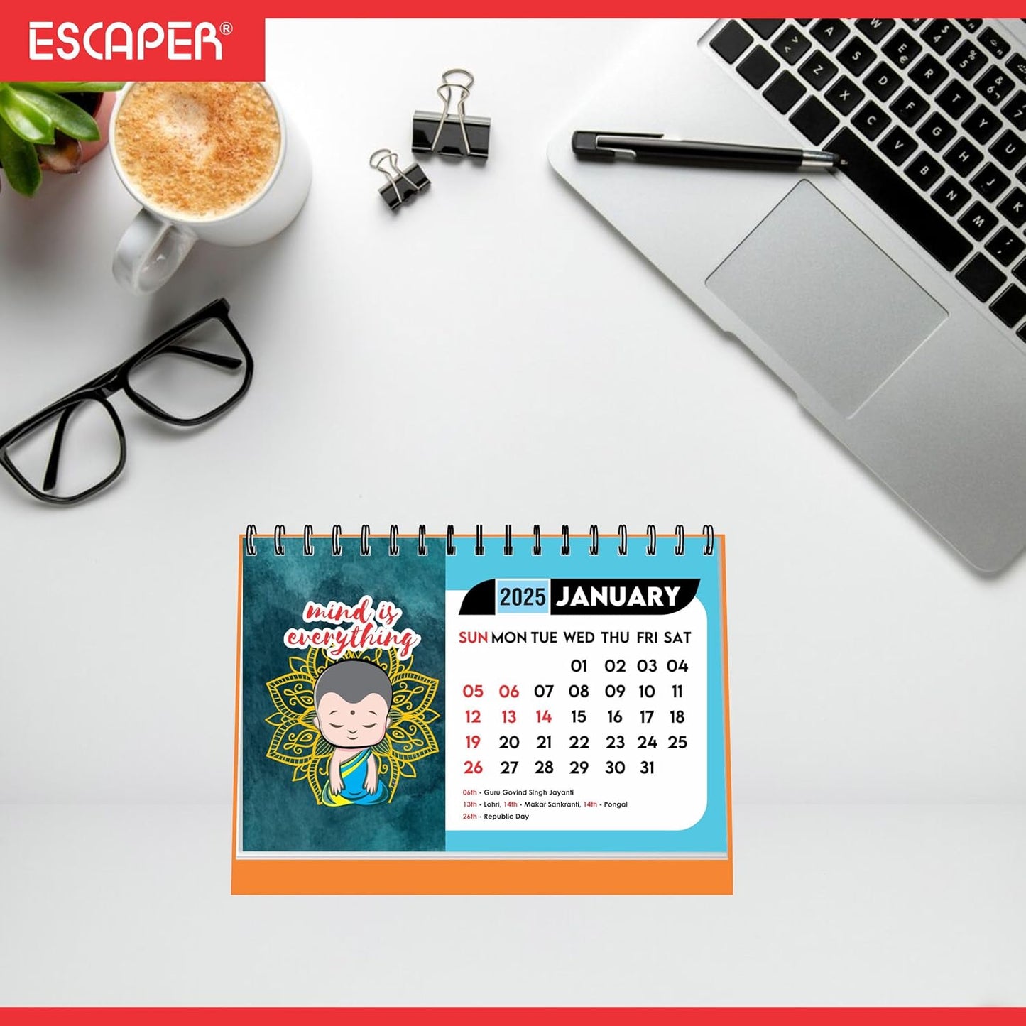 ESCAPER Mind Motivational Desk Calendar 2025