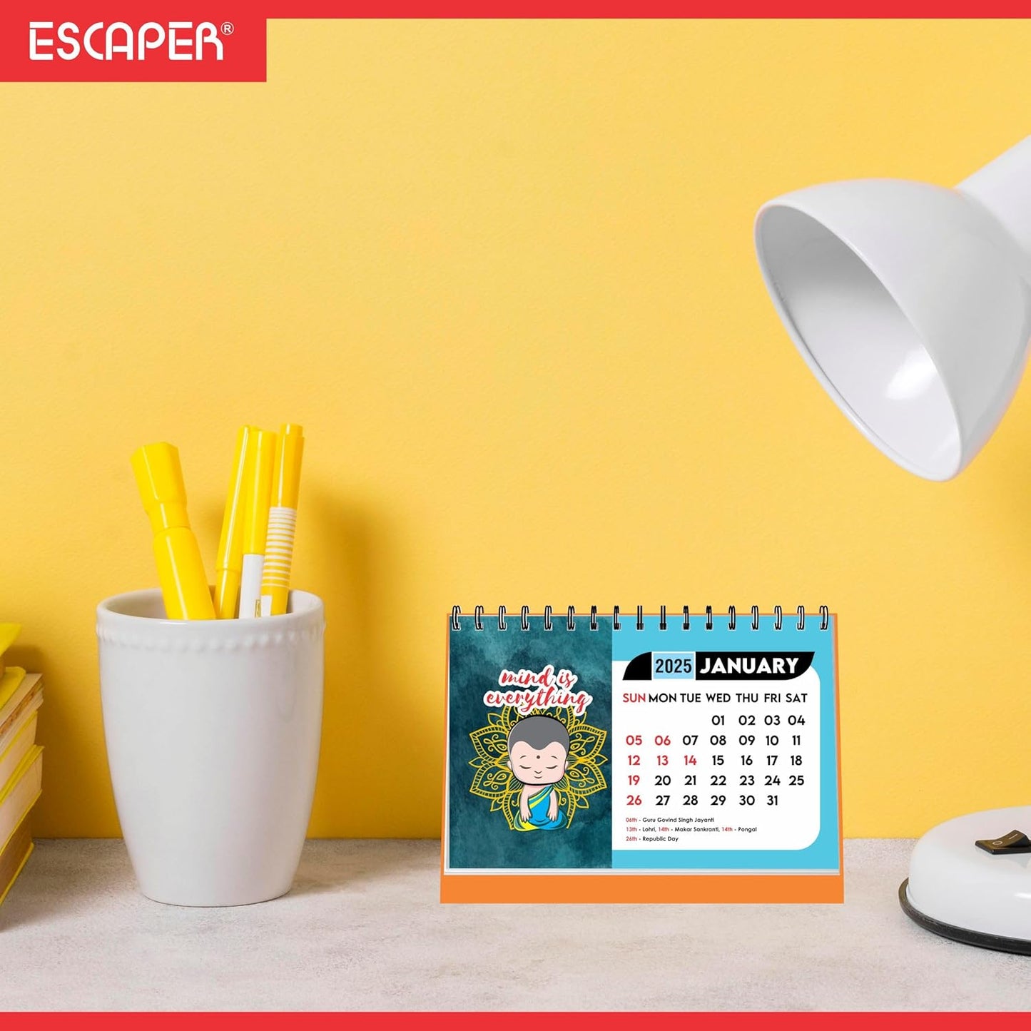 ESCAPER Mind Motivational Desk Calendar 2025