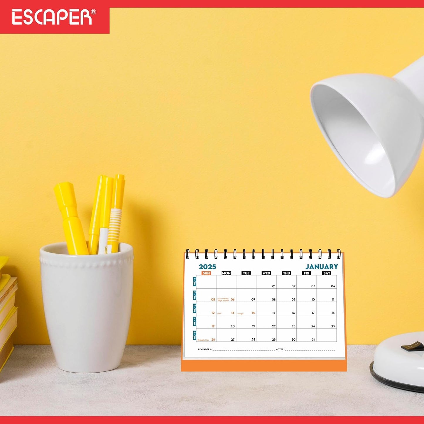 ESCAPER 2025 Desk Calendar with 2025