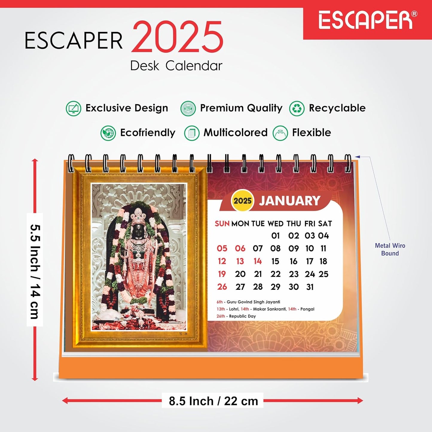 ESCAPER Shree Ram Calendar 2025