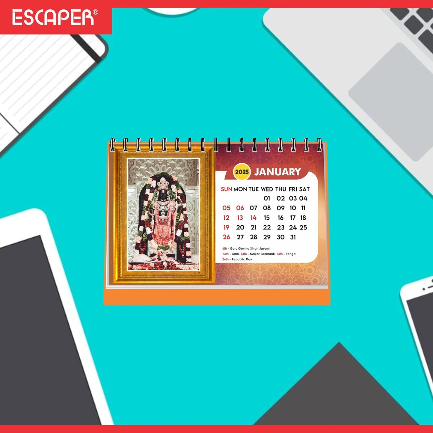 ESCAPER Shree Ram Calendar 2025