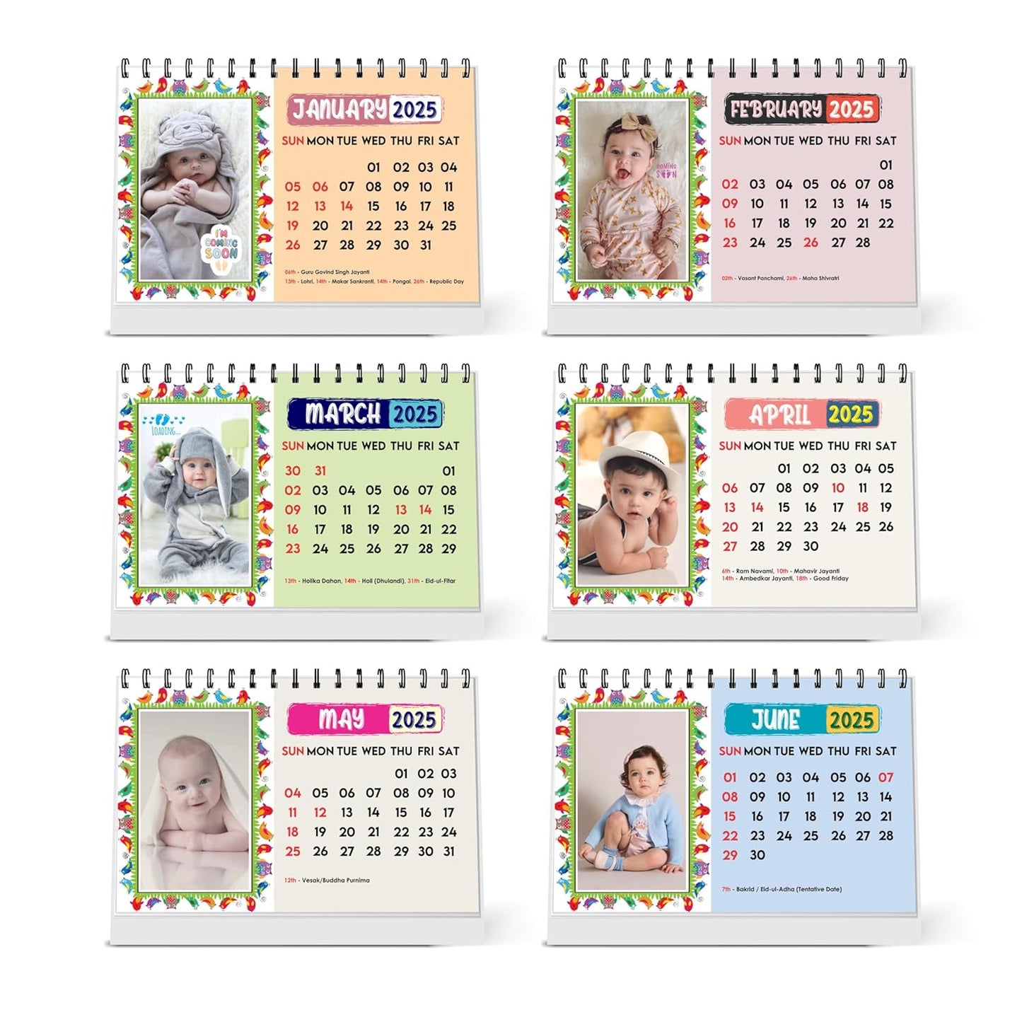 ESCAPER Cute Baby Calendar 2025