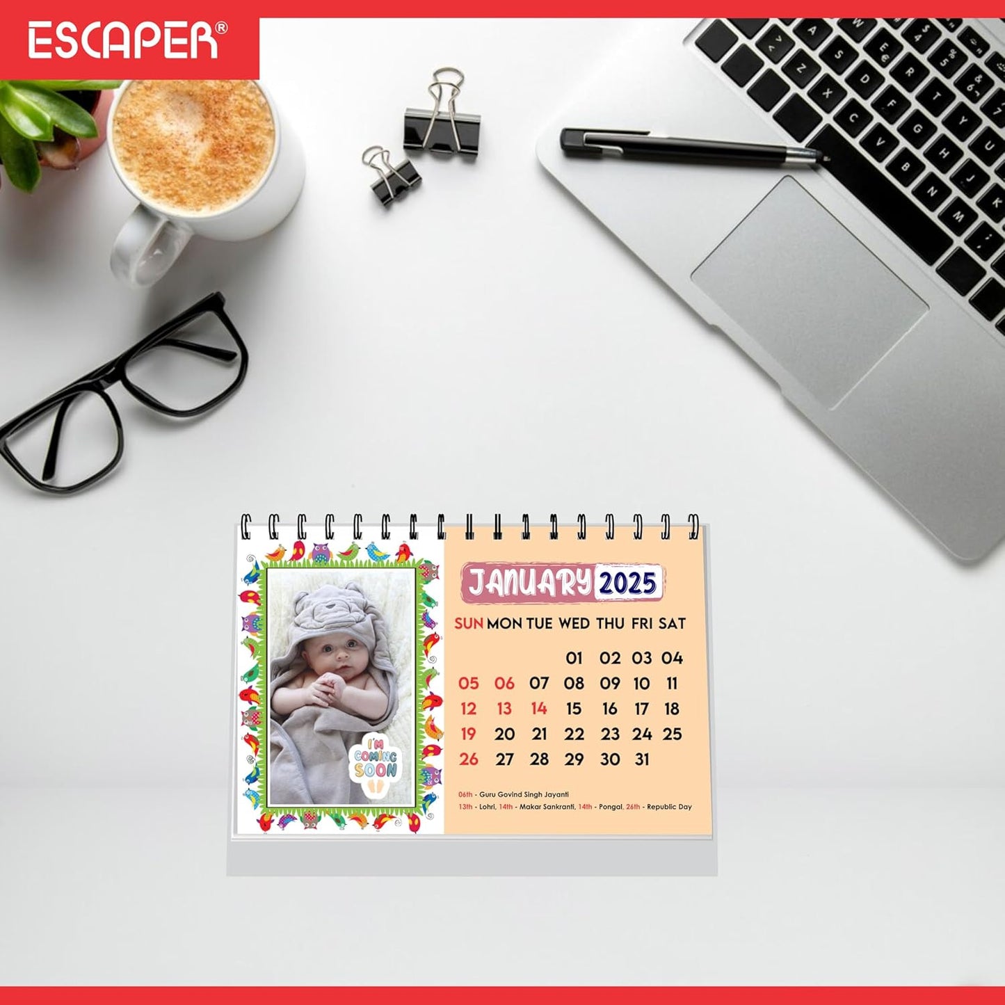 ESCAPER Cute Baby Calendar 2025