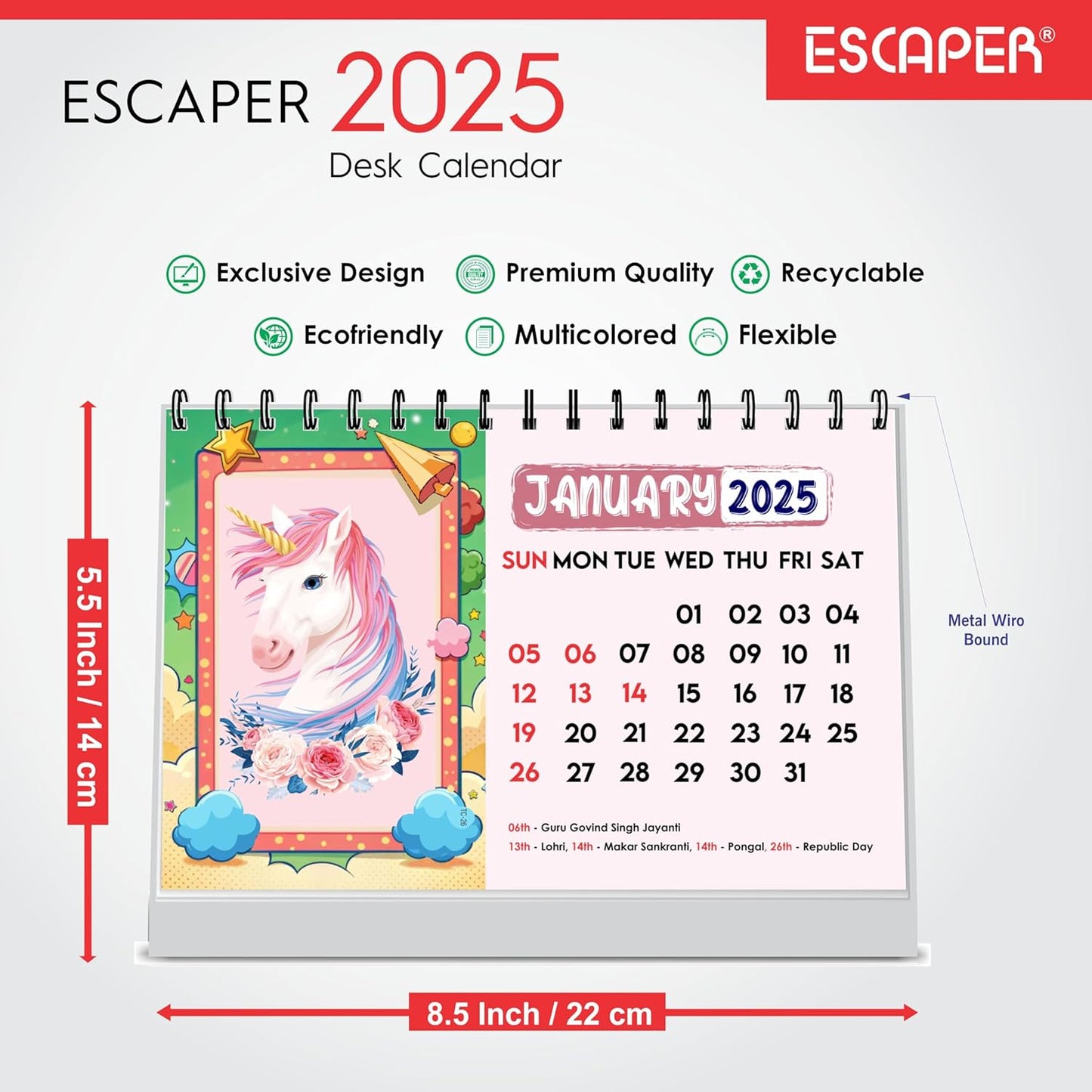 ESCAPER Magical Unicorn Calendar 2025