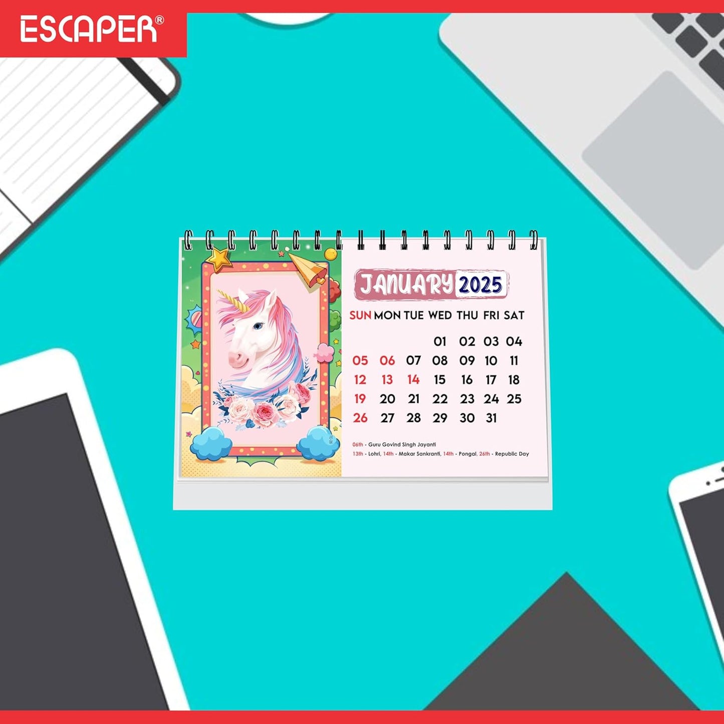 ESCAPER Magical Unicorn Calendar 2025