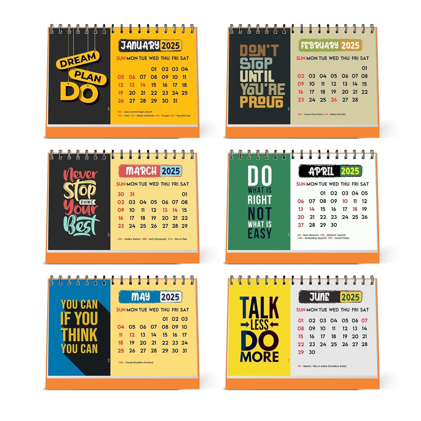 ESCAPER Dream Motivational Desk Calendar 2025