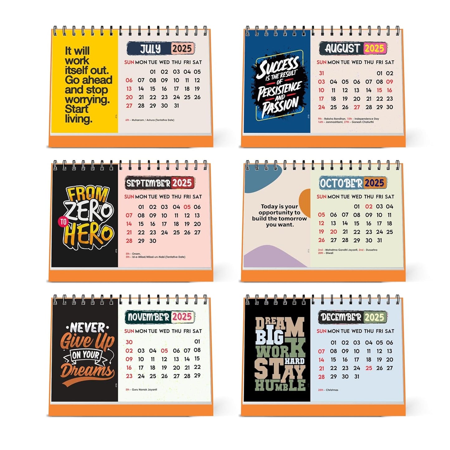 ESCAPER Dream Motivational Desk Calendar 2025