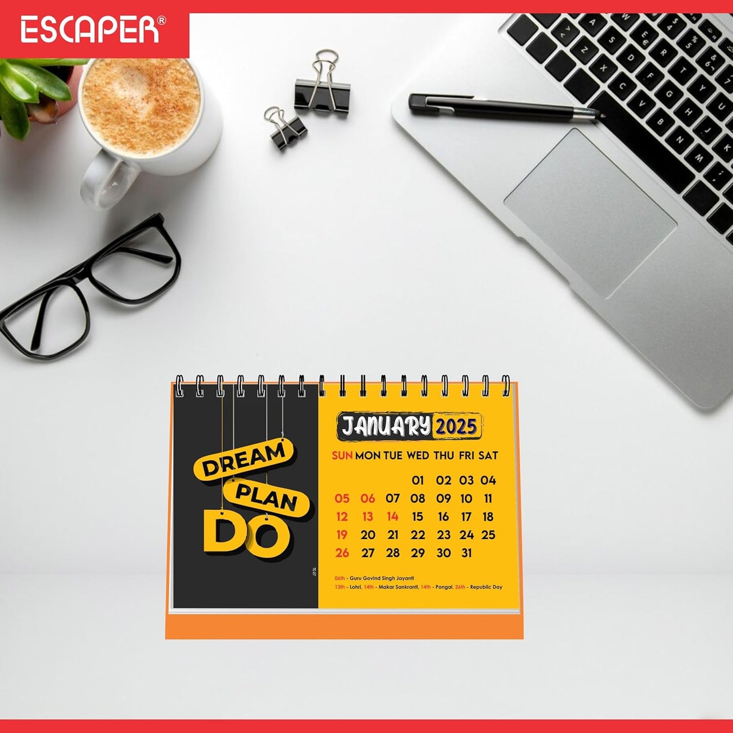 ESCAPER Dream Motivational Desk Calendar 2025