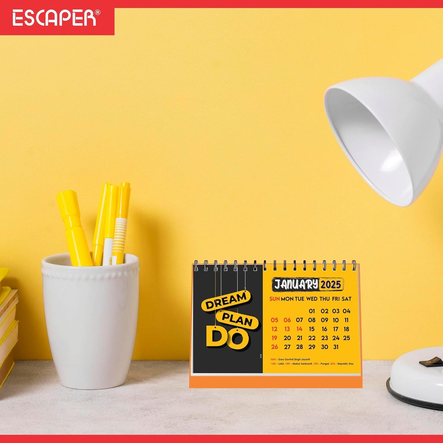 ESCAPER Dream Motivational Desk Calendar 2025