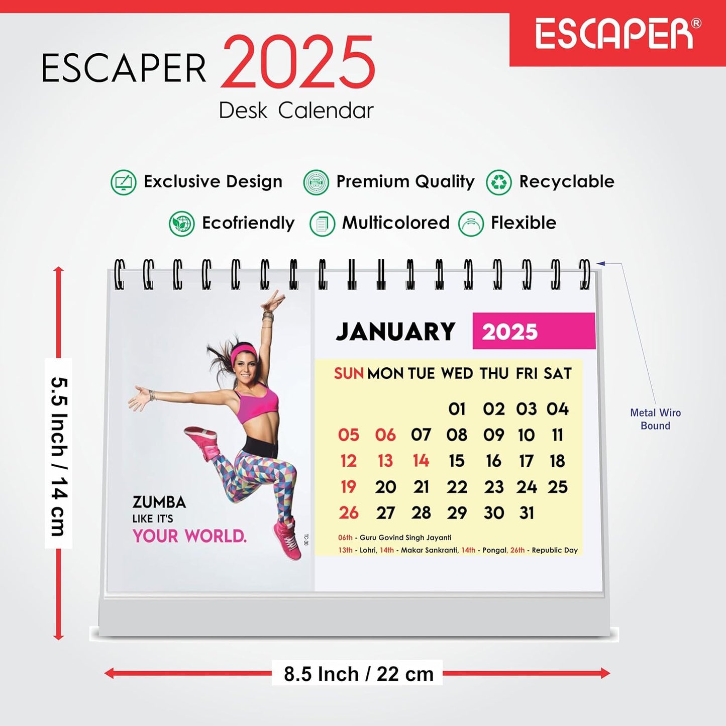 ESCAPER Fitness Calendar 2025