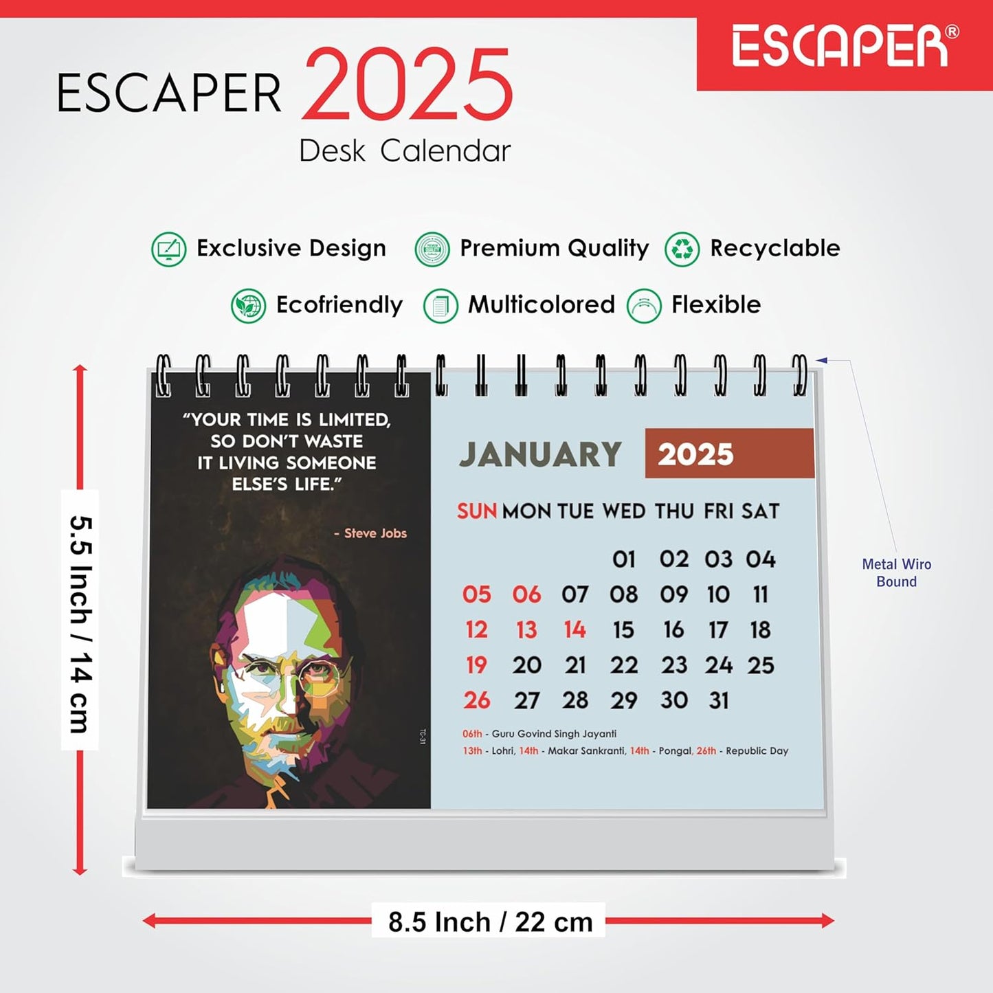 ESCAPER Inspirational Desk Calendar 2025