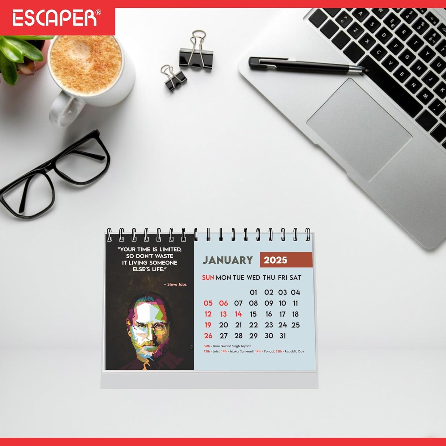 ESCAPER Inspirational Desk Calendar 2025