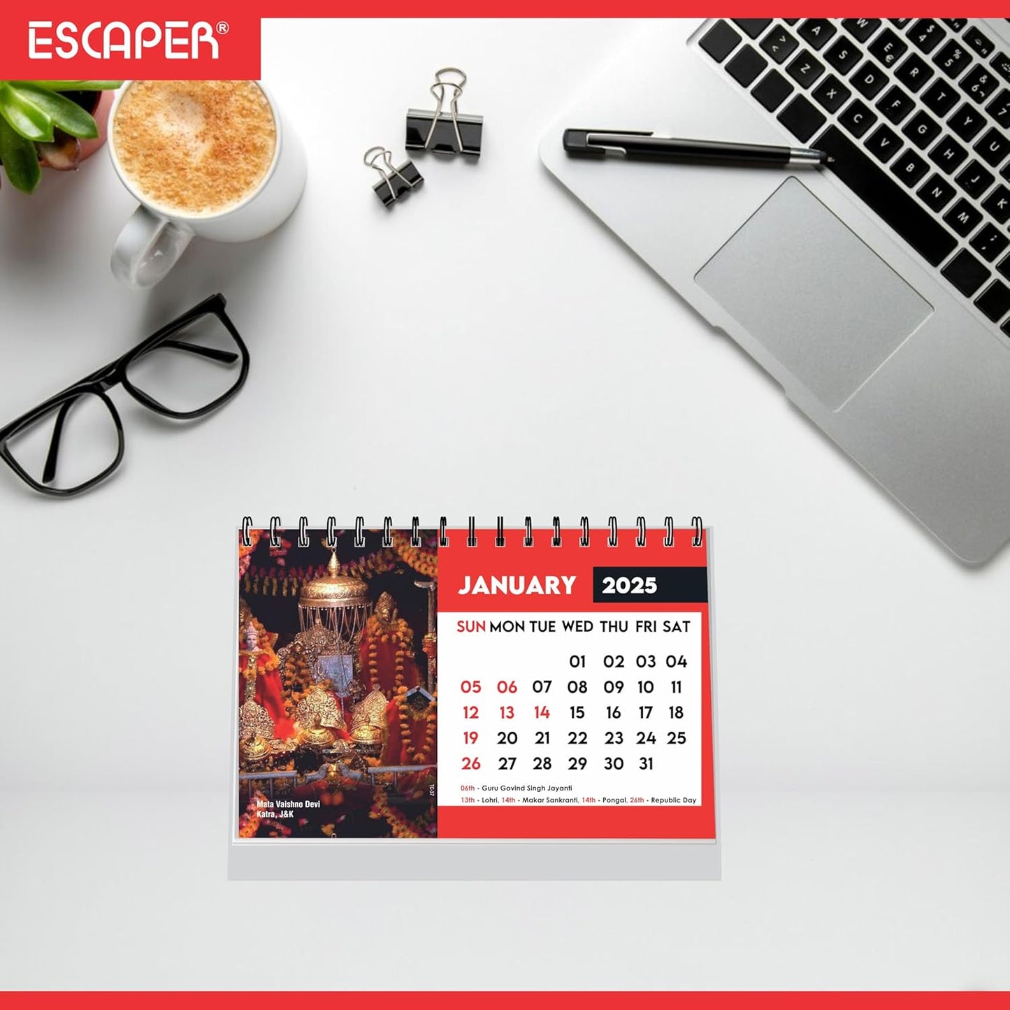 ESCAPER Famous Hindu Temples Calendar 2025