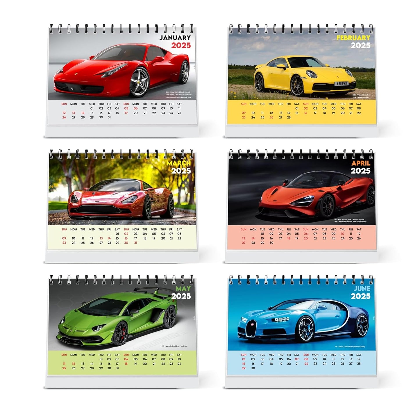 ESCAPER Cars Calendar 2025 Desk