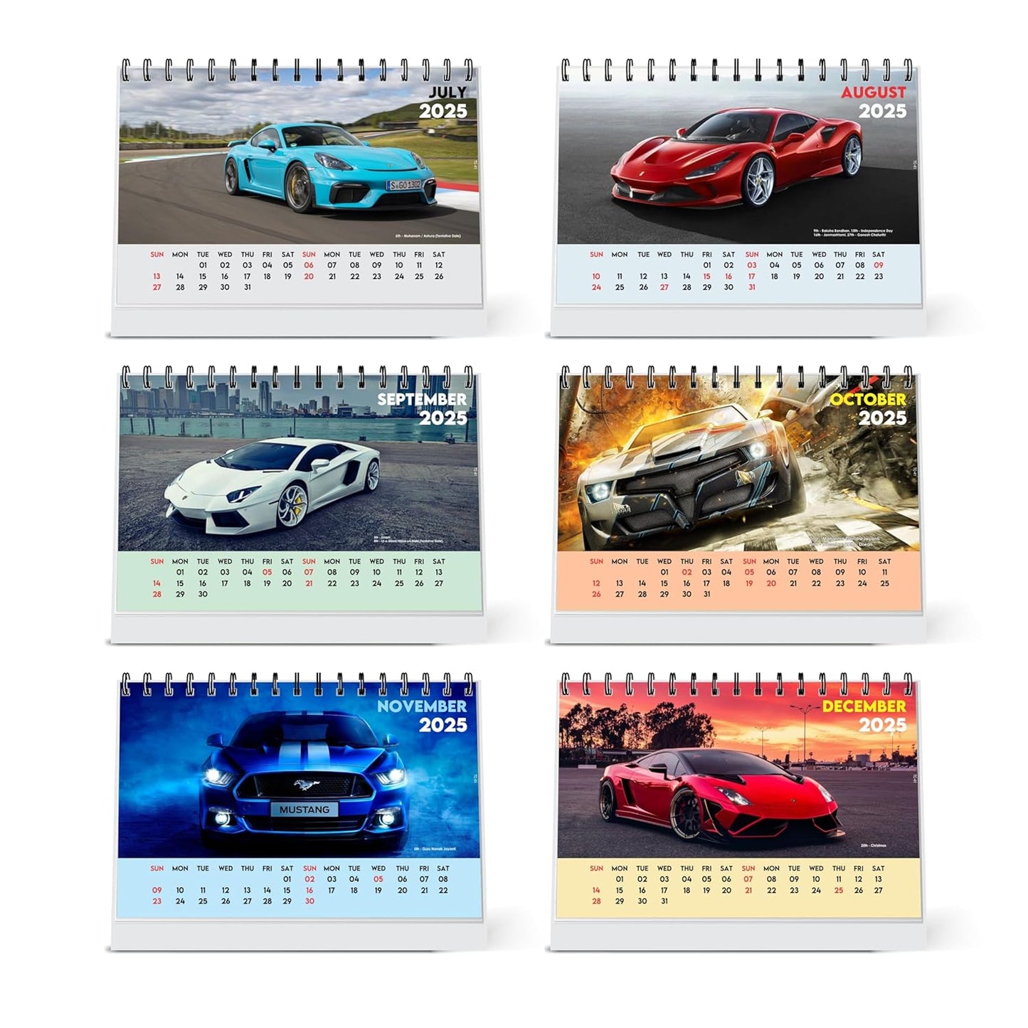 ESCAPER Cars Calendar 2025 Desk