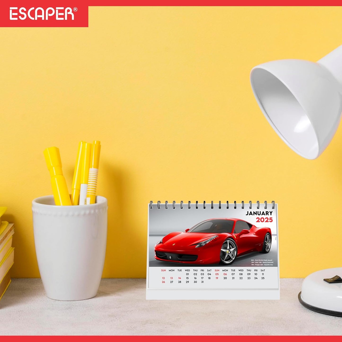 ESCAPER Cars Calendar 2025 Desk