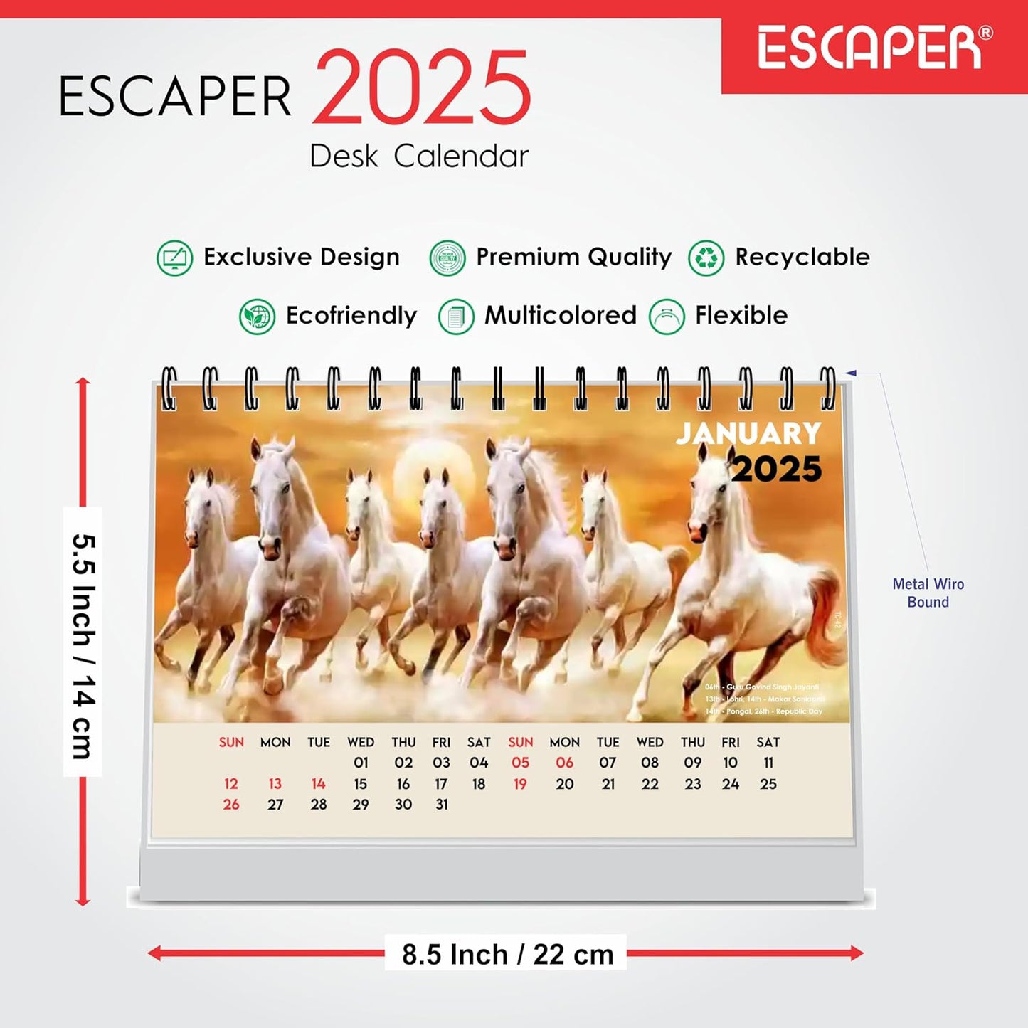 ESCAPER Seven Horses Calendar 2025