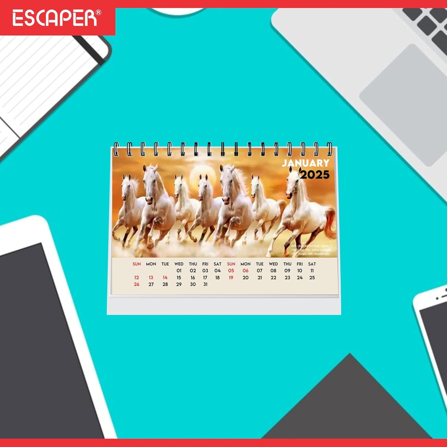 ESCAPER Seven Horses Calendar 2025