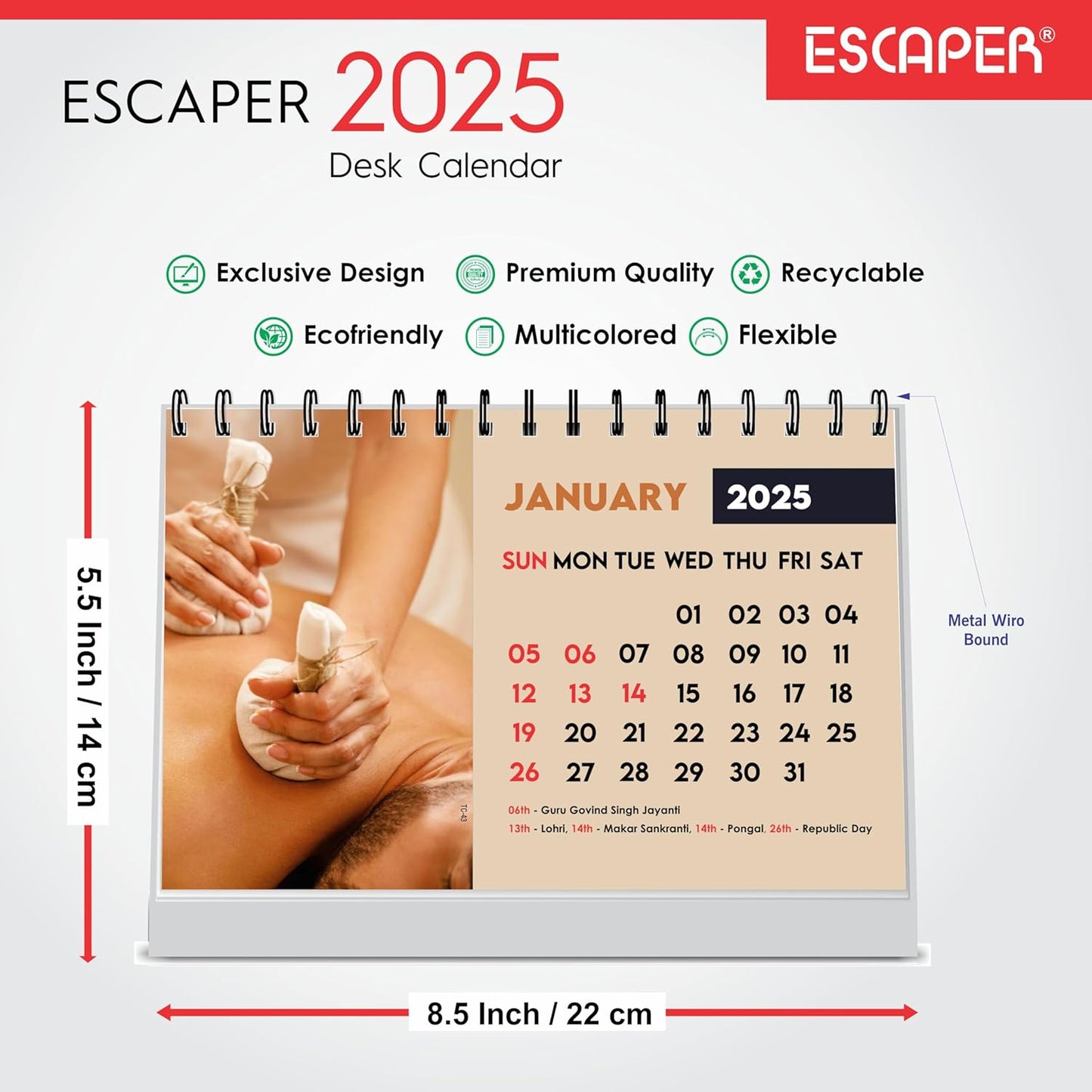 ESCAPER Body Spa Calendar 2025