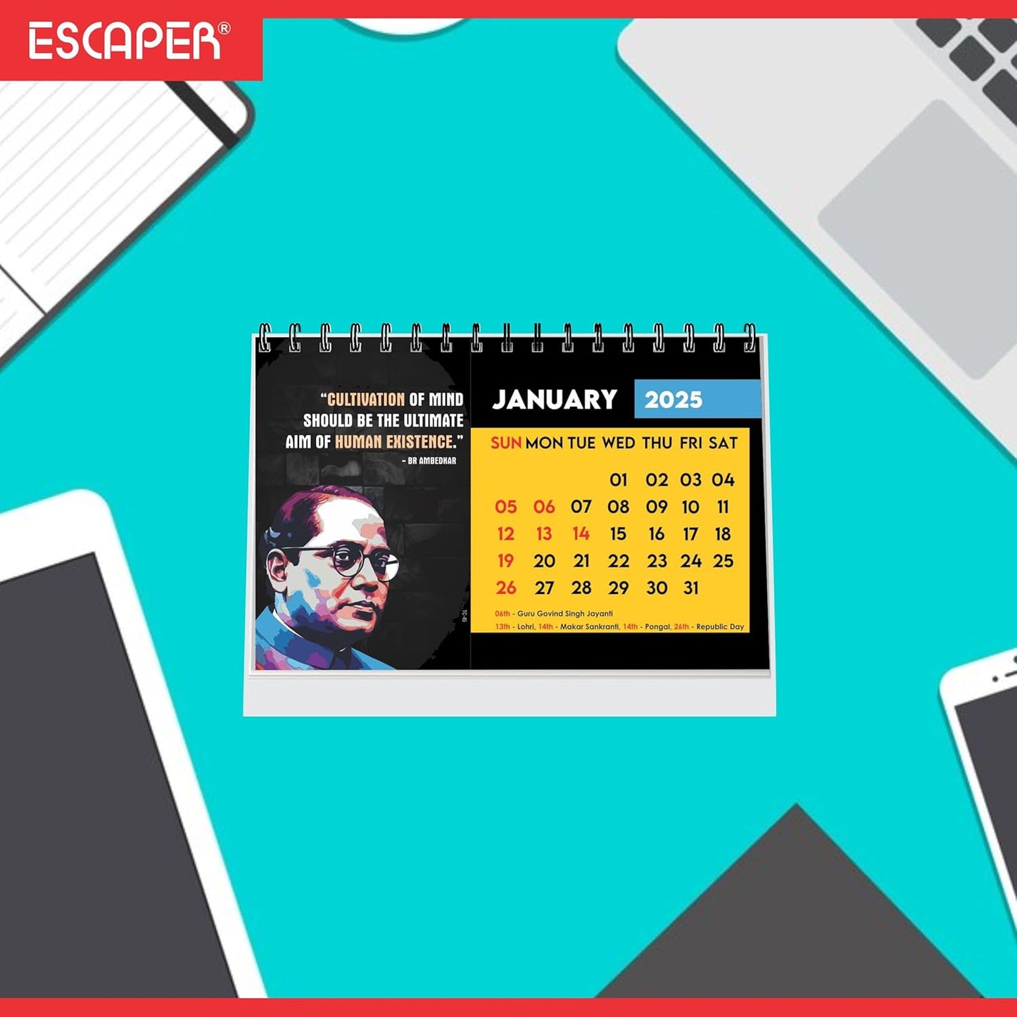 ESCAPER Inspirational Desk Calendar 2025