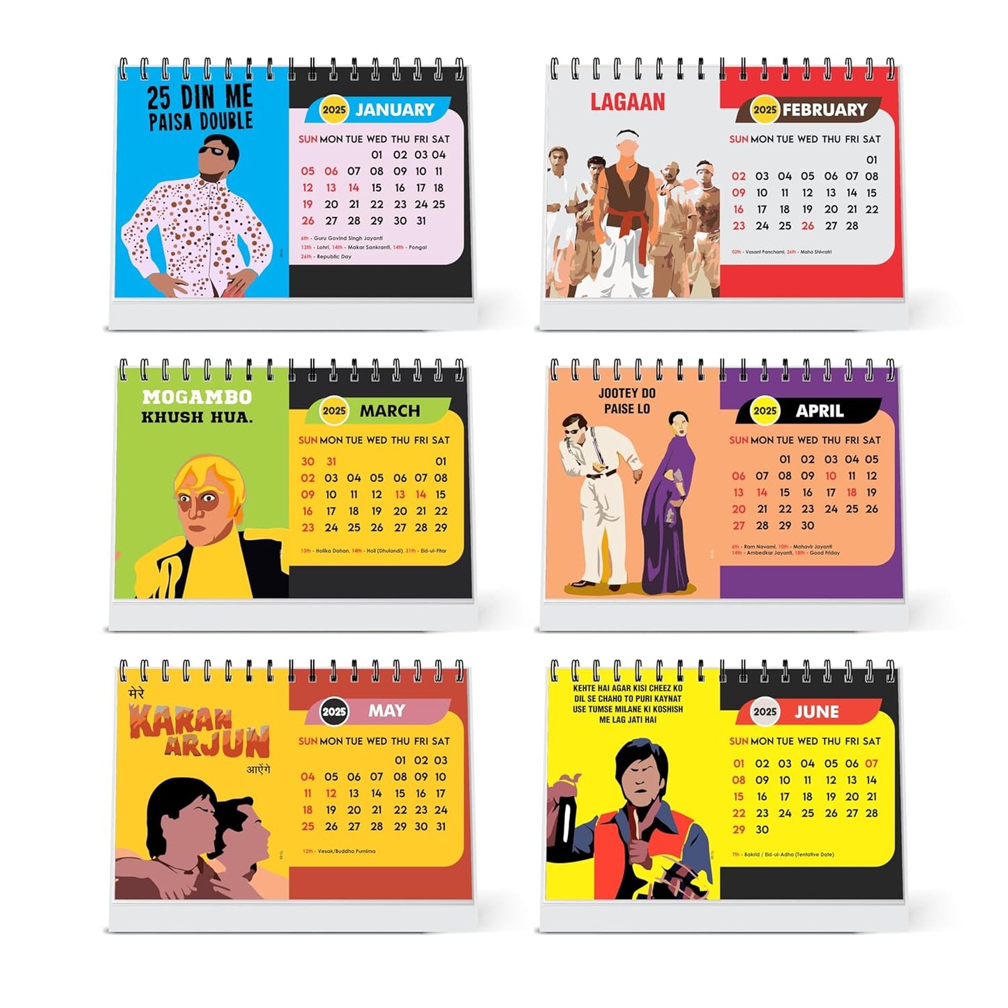 ESCAPER Famous Bollywood Dialogues Calendar 2025