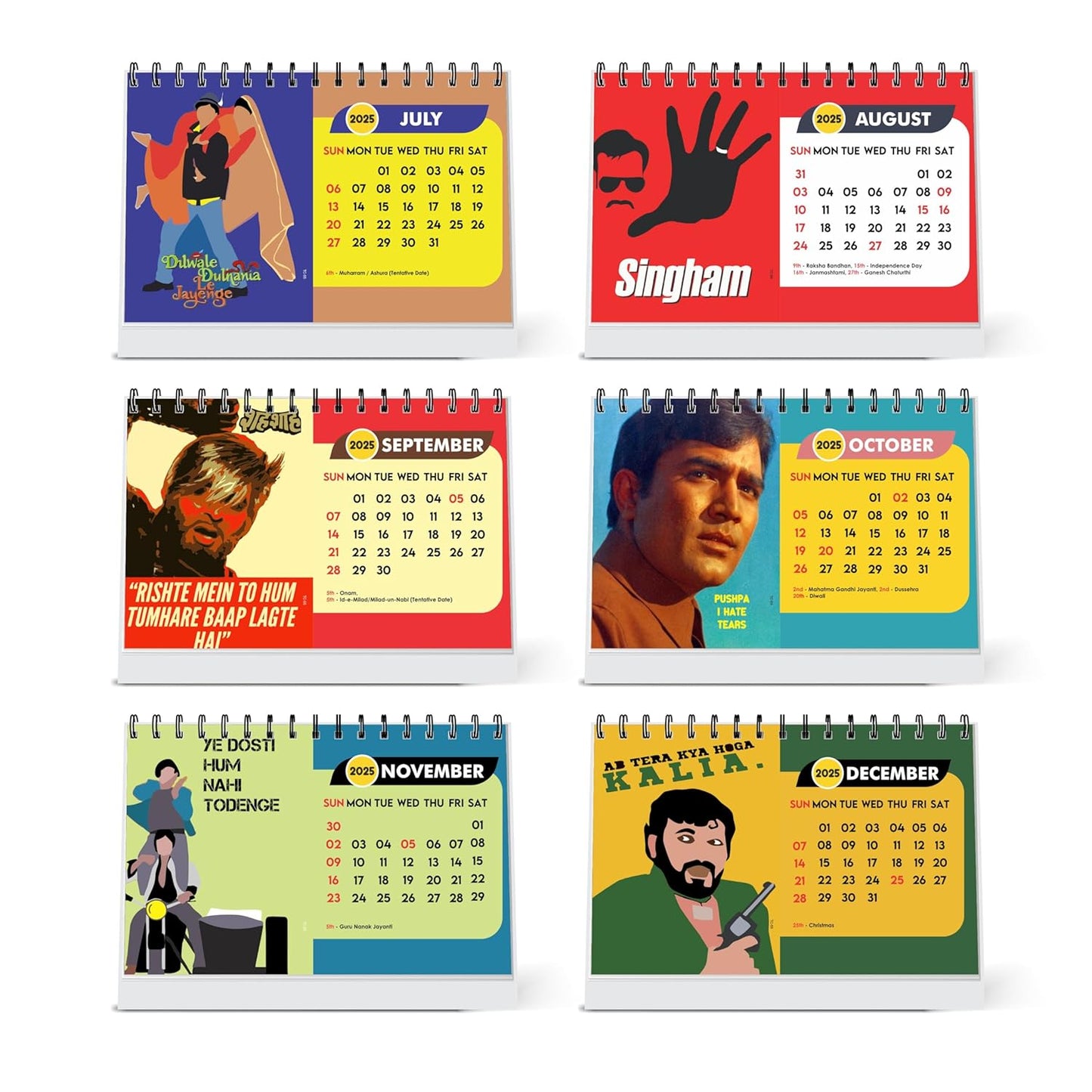 ESCAPER Famous Bollywood Dialogues Calendar 2025