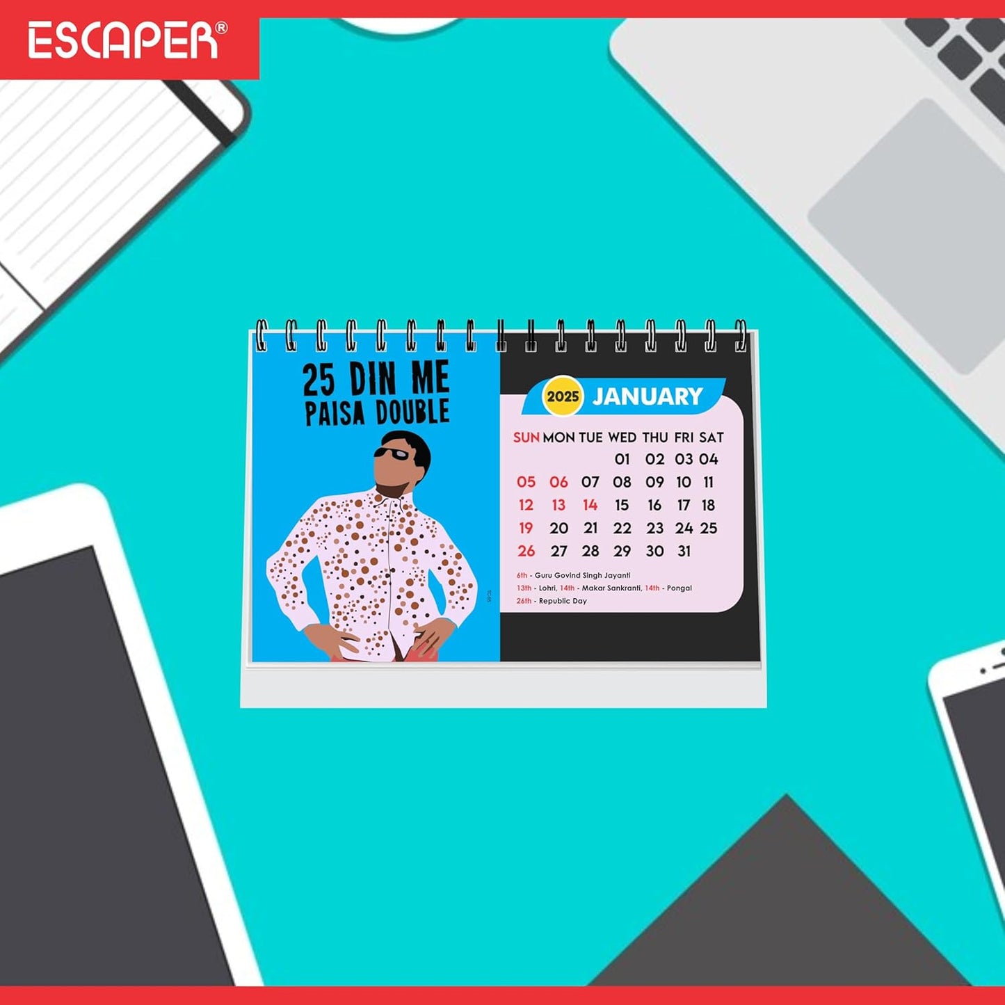 ESCAPER Famous Bollywood Dialogues Calendar 2025