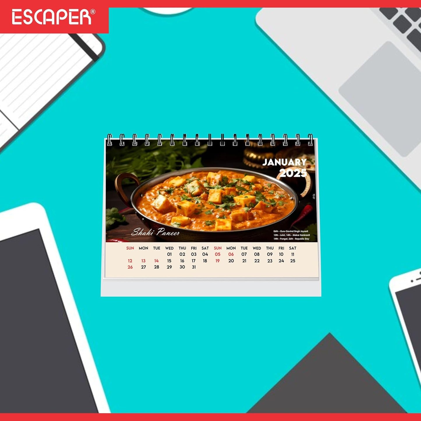 ESCAPER Traditional Curry Vegetables Calendar 2025