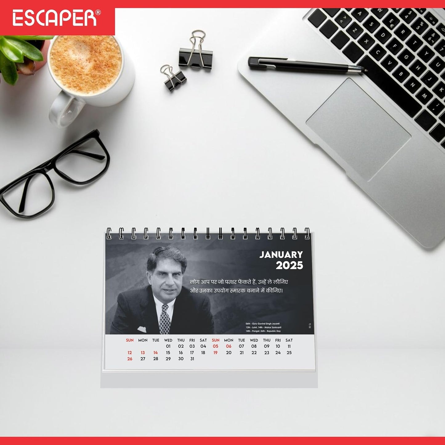 ESCAPER Legend Ratan Tata Desk Calendar 2025