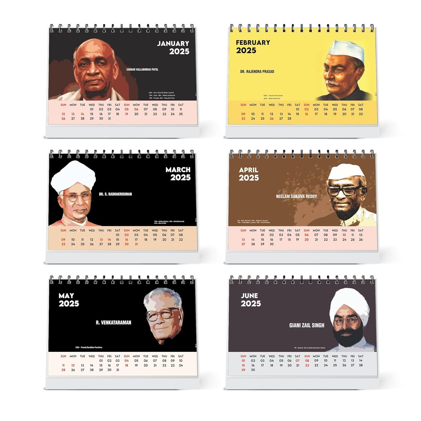 ESCAPER Famous Indian Leaders Calendar 2025