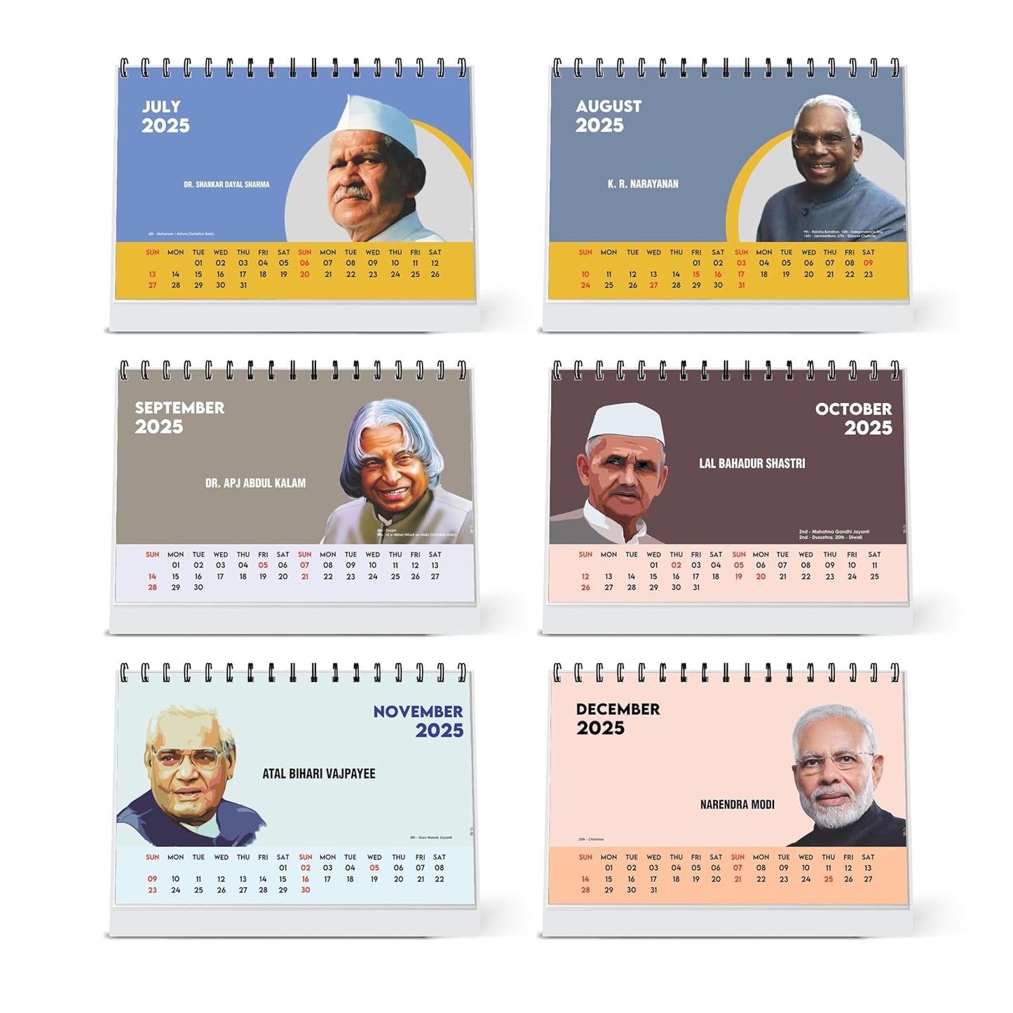 ESCAPER Famous Indian Leaders Calendar 2025