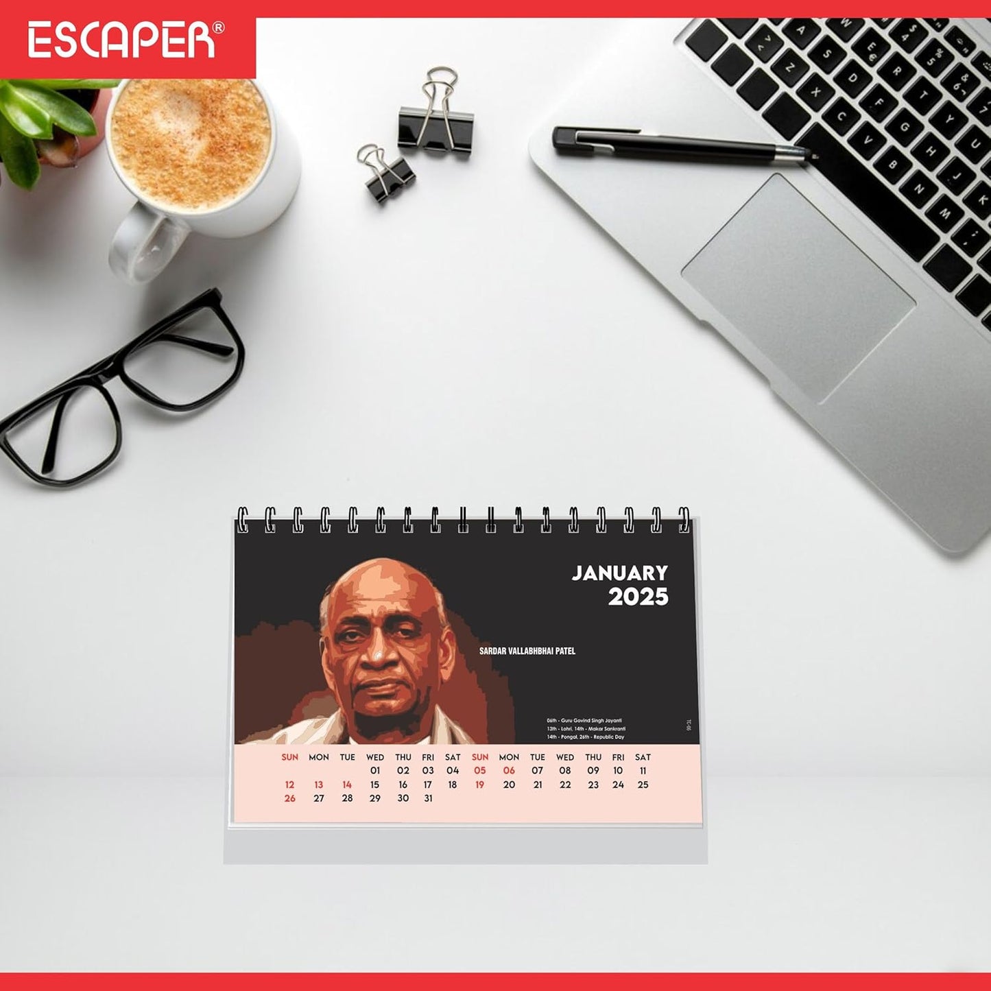 ESCAPER Famous Indian Leaders Calendar 2025