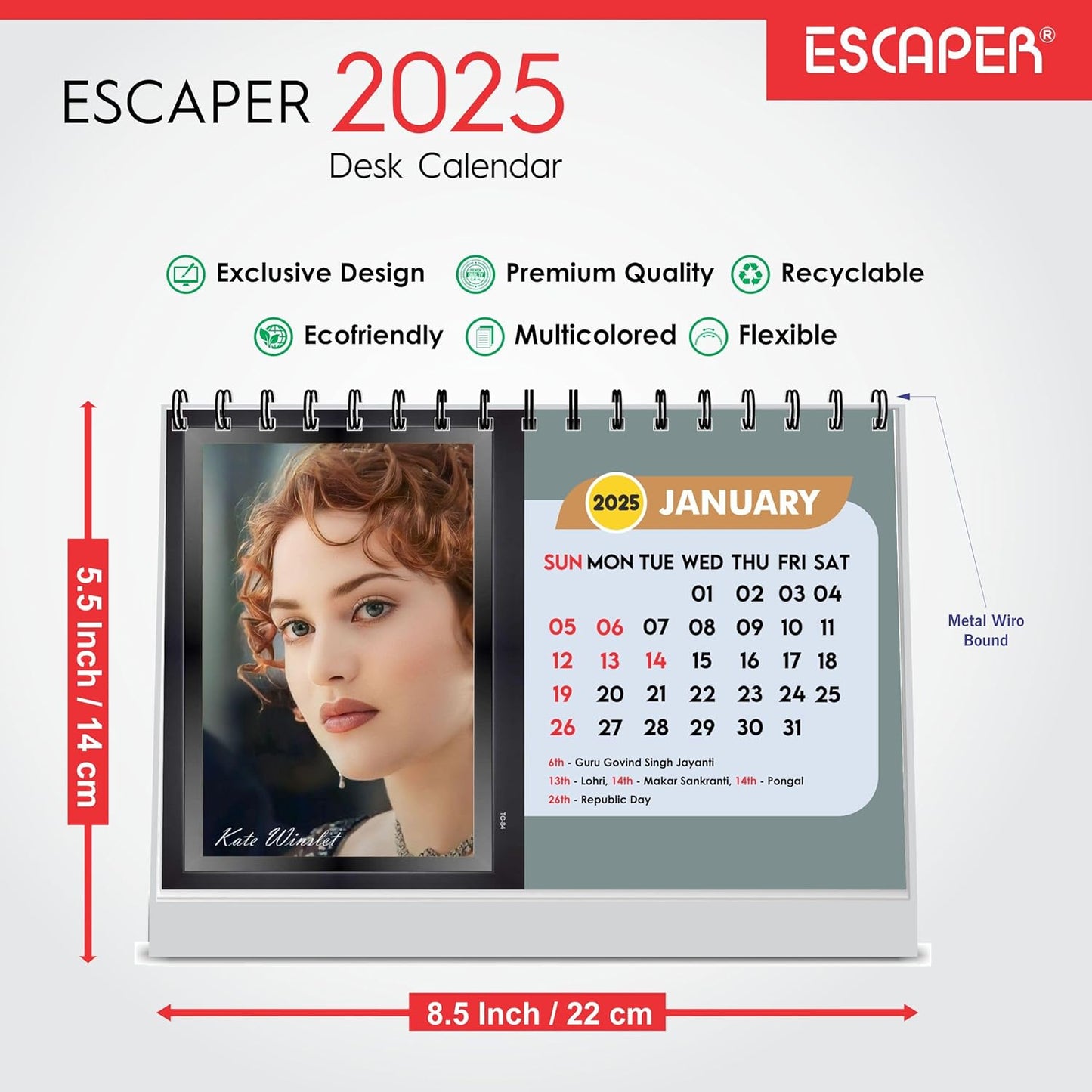 ESCAPER Hollywood Celebritiy Calendar 2025