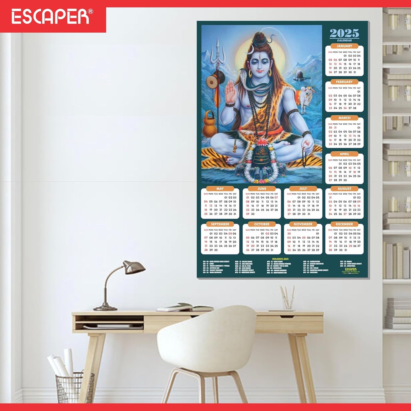 Lord Shiva Wall Calendar 2025