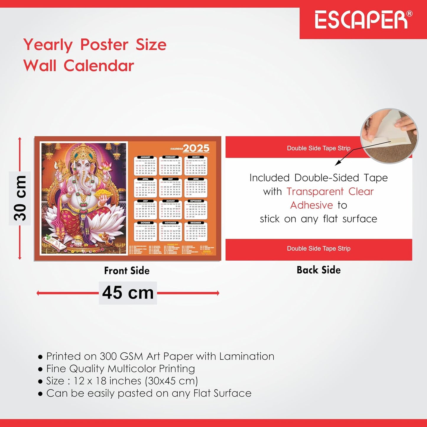 Lord Ganesha Wall Calendar 2025